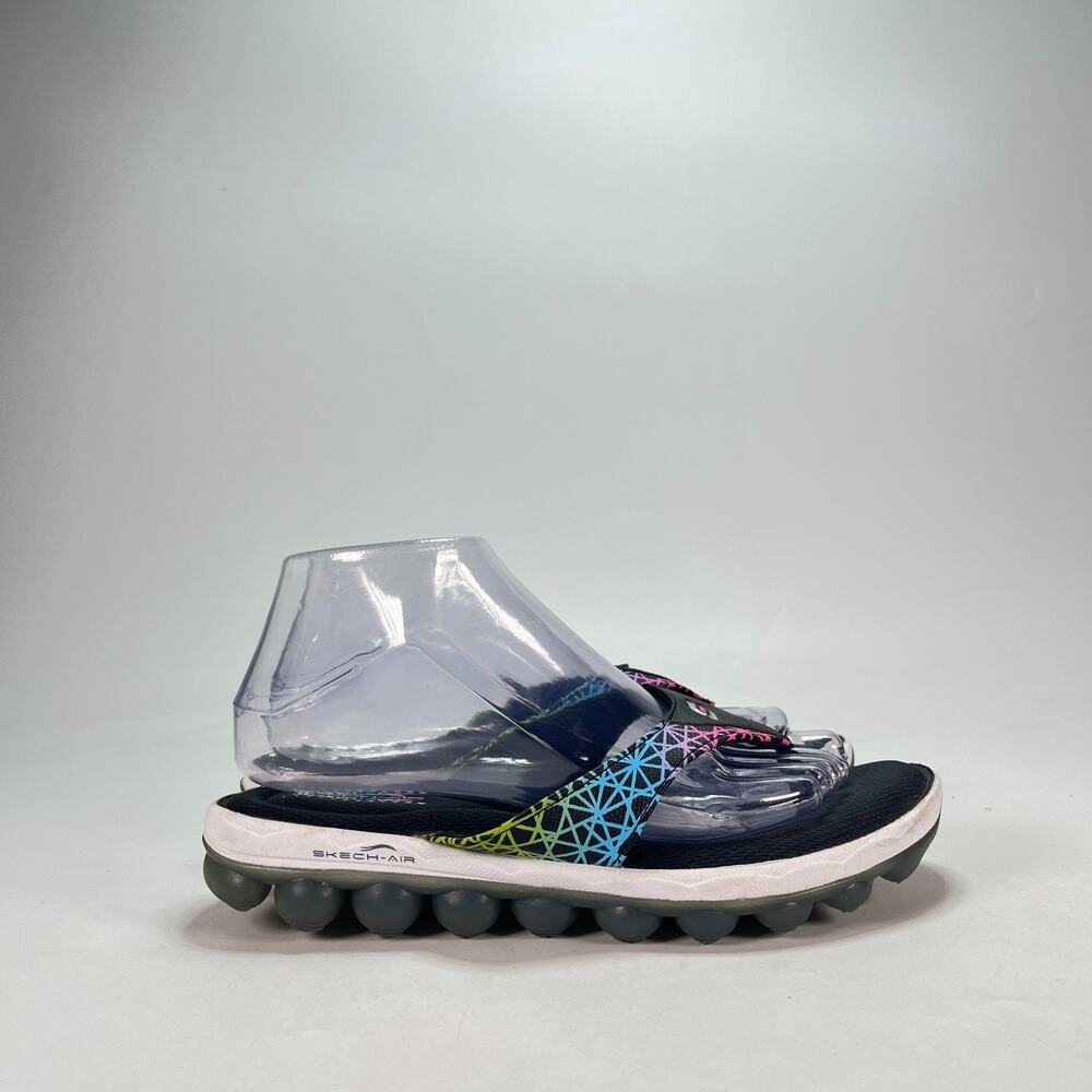 Skechers Skech-Air Black Multi Casual Thong Flip Flop Sandals 12048 Women's Sz 8